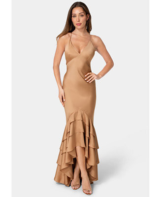 Women's High-Low Tiered V-Neck Gown | Macy's