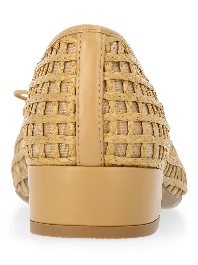 Time and Tru Women's String Bow Block Heel Ballet Shoes | Walmart (US)