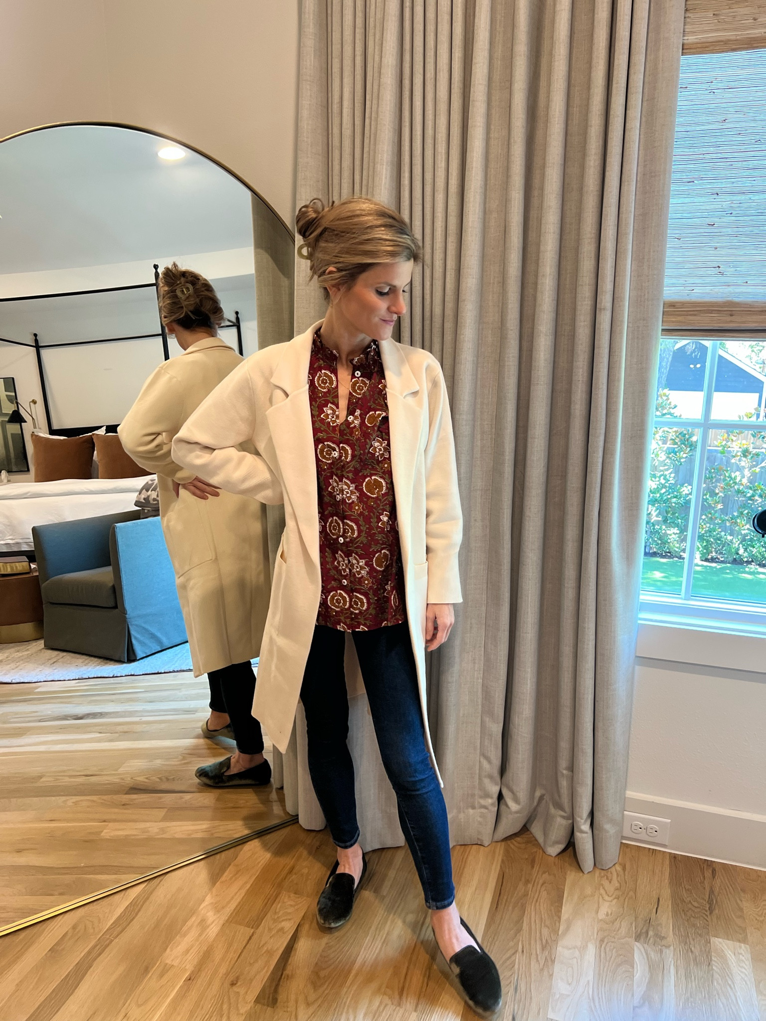 wearing S in jacket and XS in top 