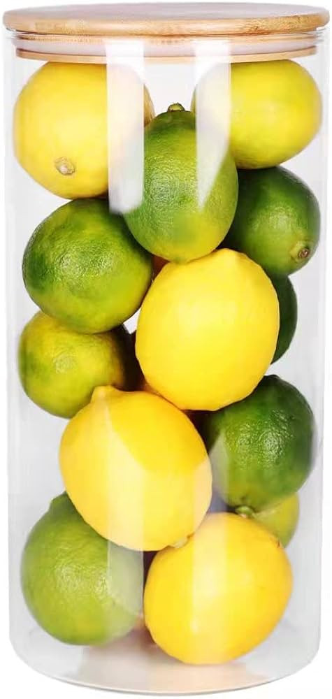 SAIOOL Glass Storage Jars 1.2 Gallon, Storage Containers with Natural Bamboo Lids, Storage Large ... | Amazon (US)