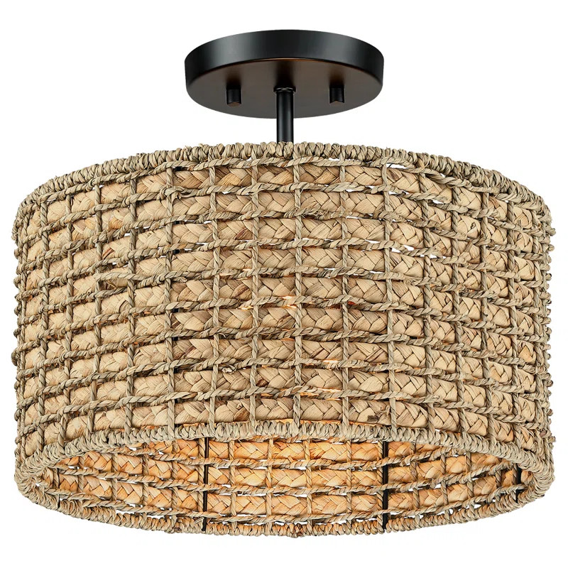 Stutz Rattan Semi Flush Mount | Wayfair North America
