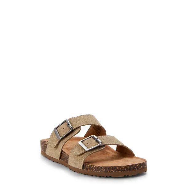 Time and Tru Two Band Footbed Slide Sandal (Women's) | Walmart (US)