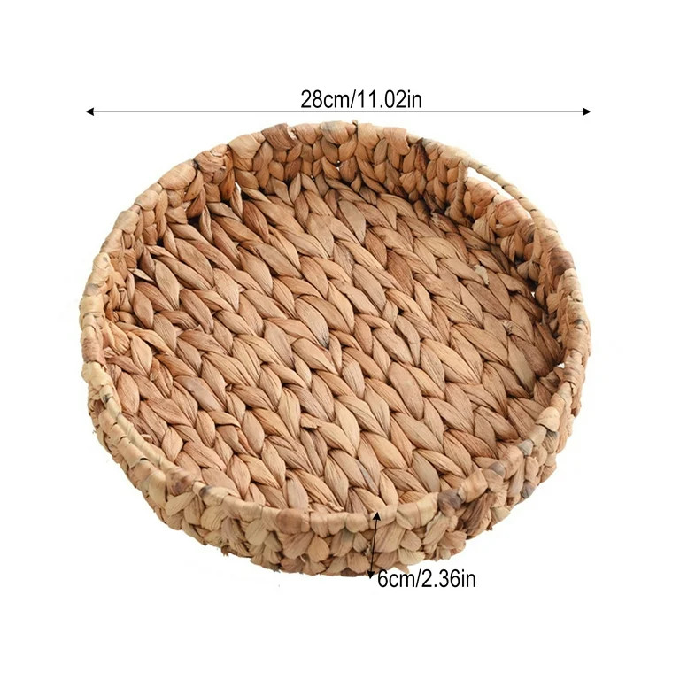Woven Round Fruit Tray,Home Storage Water Woven,Handmade Woven Wicker Basket for Organizing and S... | Walmart (US)