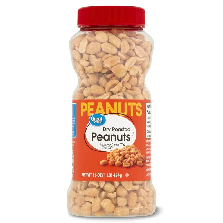 Great Value Dry Roasted Peanuts, 16 oz | Walmart (US)