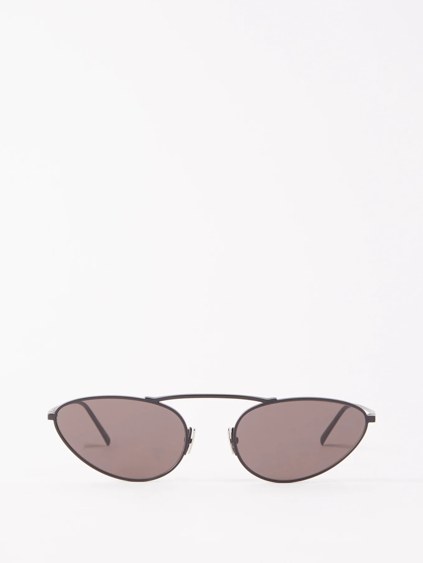 Round cat-eye metal sunglasses | Saint Laurent | Matches (US)