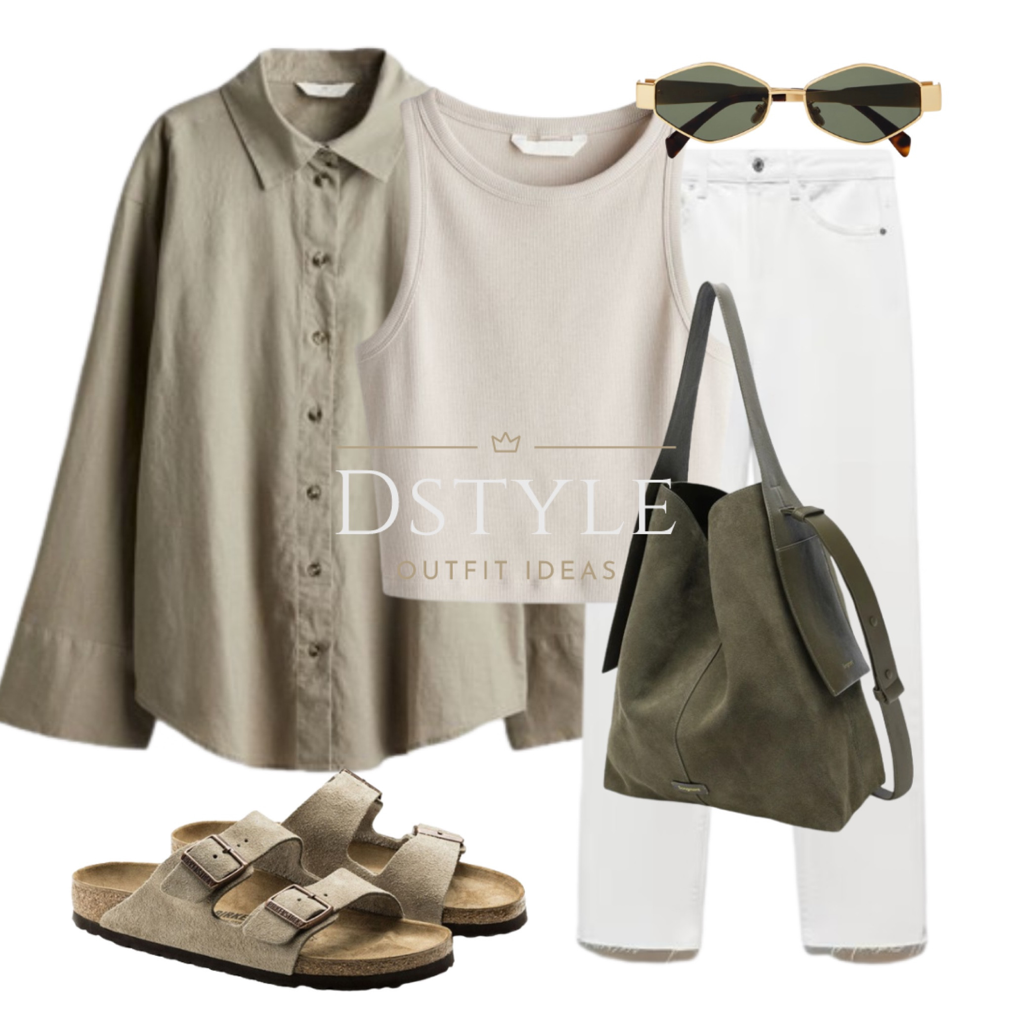 Linen blend shirt, cropped top, white jeans, suede flat slide sandals, suede leather bag. Spring style, ootd, comfy yet stylish look, Celine, Songmont

#LTKstyletip #LTKitbag #LTKfindsunder50
