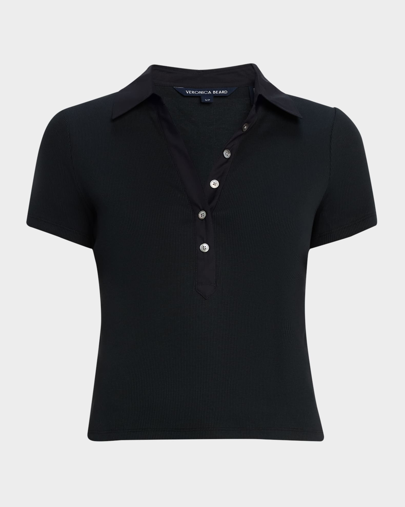 Veronica Beard Kearney Short-Sleeve Polo Tee | Neiman Marcus