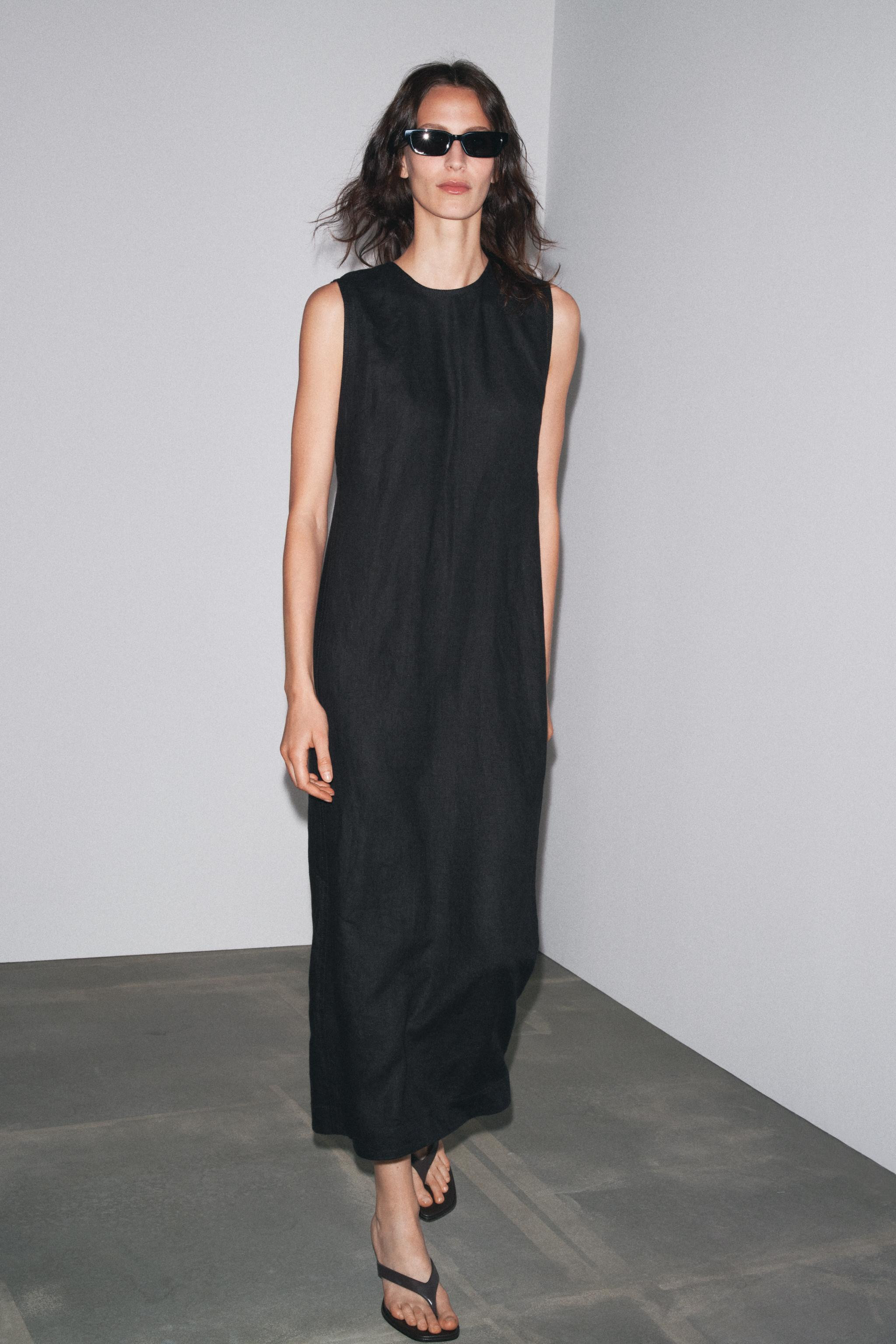 ZW COLLECTION 100% LINEN MIDI DRESS | Zara UK