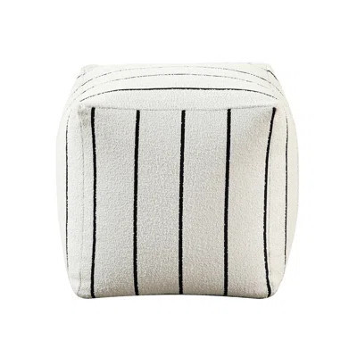 Fabric Pouf , Non-Slip, 300Lbs Weight Capacity, Modern Flair Upholstered Square And Black Mix | Wayfair North America