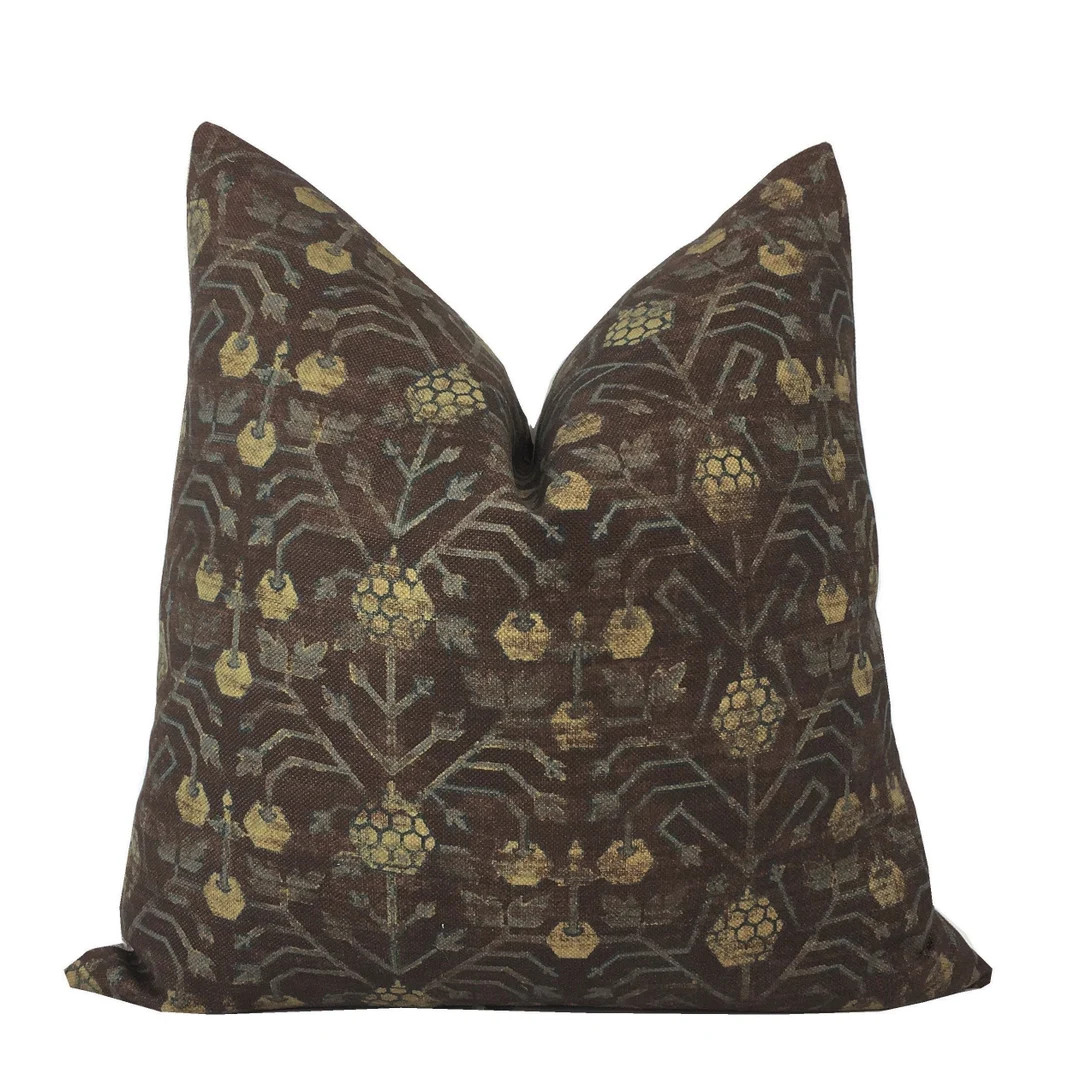 Designer Khotan Currant Pillow Cover Zak and Fox 1 OR 2 SIDED High End Currant Maroon Berry Brown... | Etsy (US)