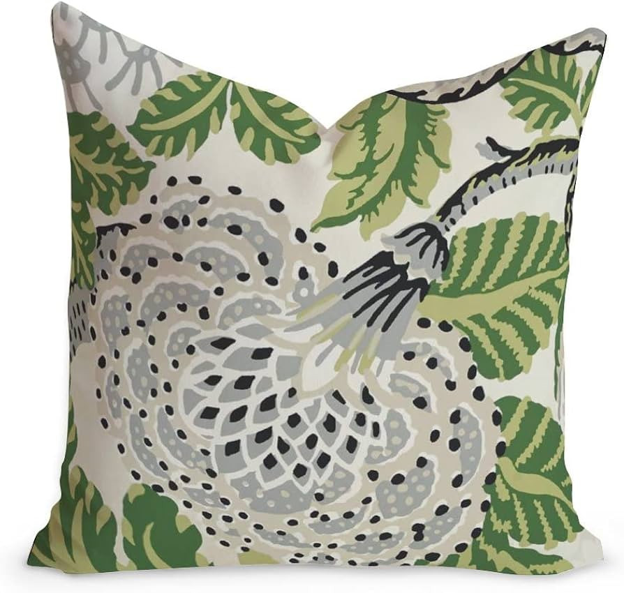 Thibaut Mitford Green and White Paramount Cushion Cover Chinoiserie Pillow Double Side Farmhouse ... | Amazon (US)