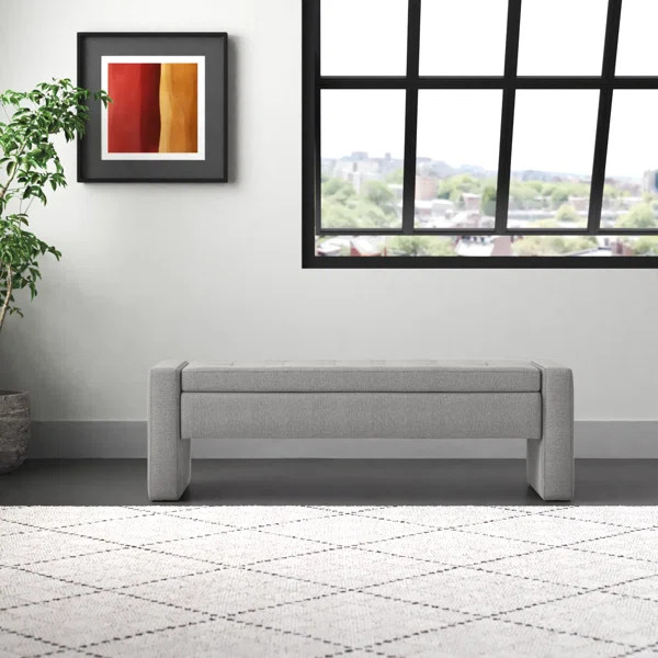 Anthonique 55.1'' W Modern Tufted Upholstered Storage Bench | Wayfair North America