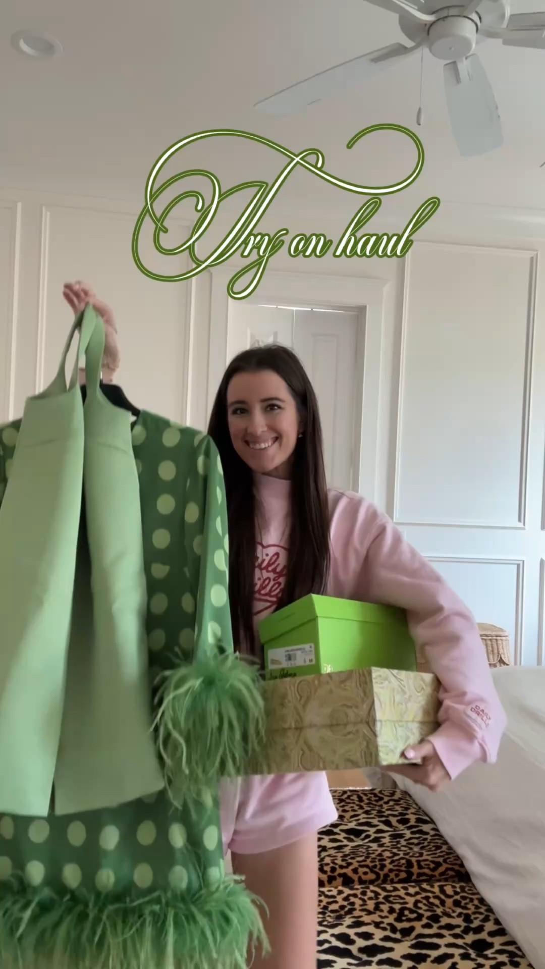 Feather trim | polka dot | dress | Easter | spring | what I wore | chartreuse | geeen | woven | ballet flats | dillards | hill house 

#LTKootd #LTKvlog #LTKWedding