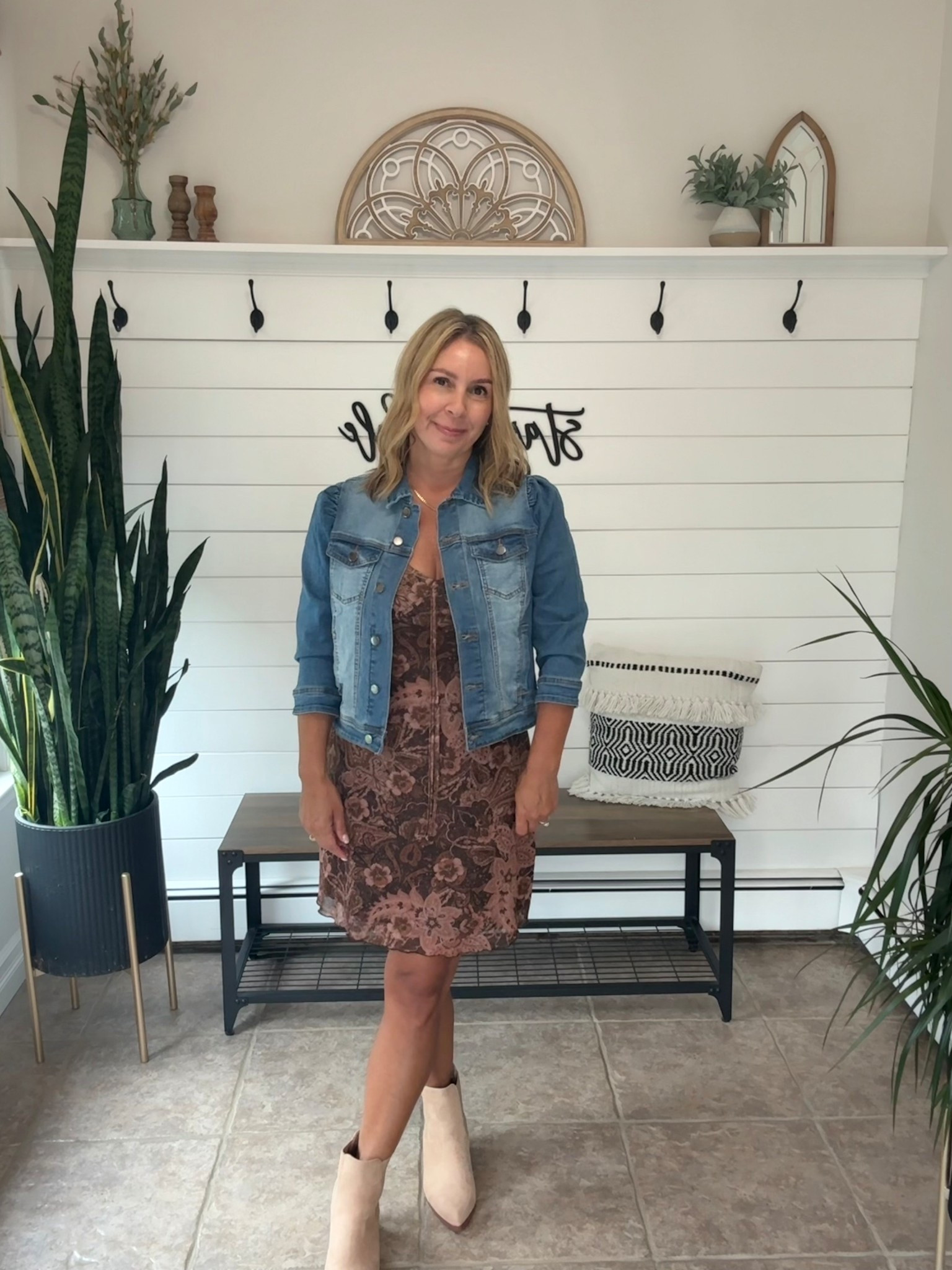 Spring outfit idea! I’m wearing a medium in the dress and a large in the denim jacket. Amazon fashion, kinda country outfit

#LTKootd #LTKOver40 #LTKSeasonal