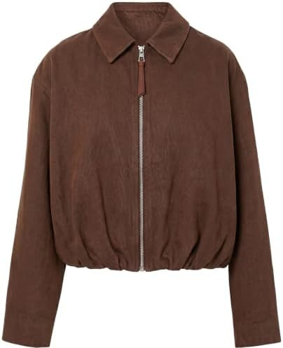 Women's Denim Bomber Jacket Draped Zip Up Jean Jackets | Amazon (US)