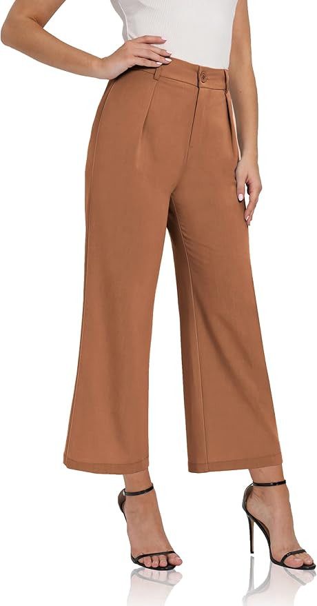 siliteelon Women High Waist Casual Wide Leg Long Palazzo Pants Trousers Comfy Work Dress Pants | Amazon (US)