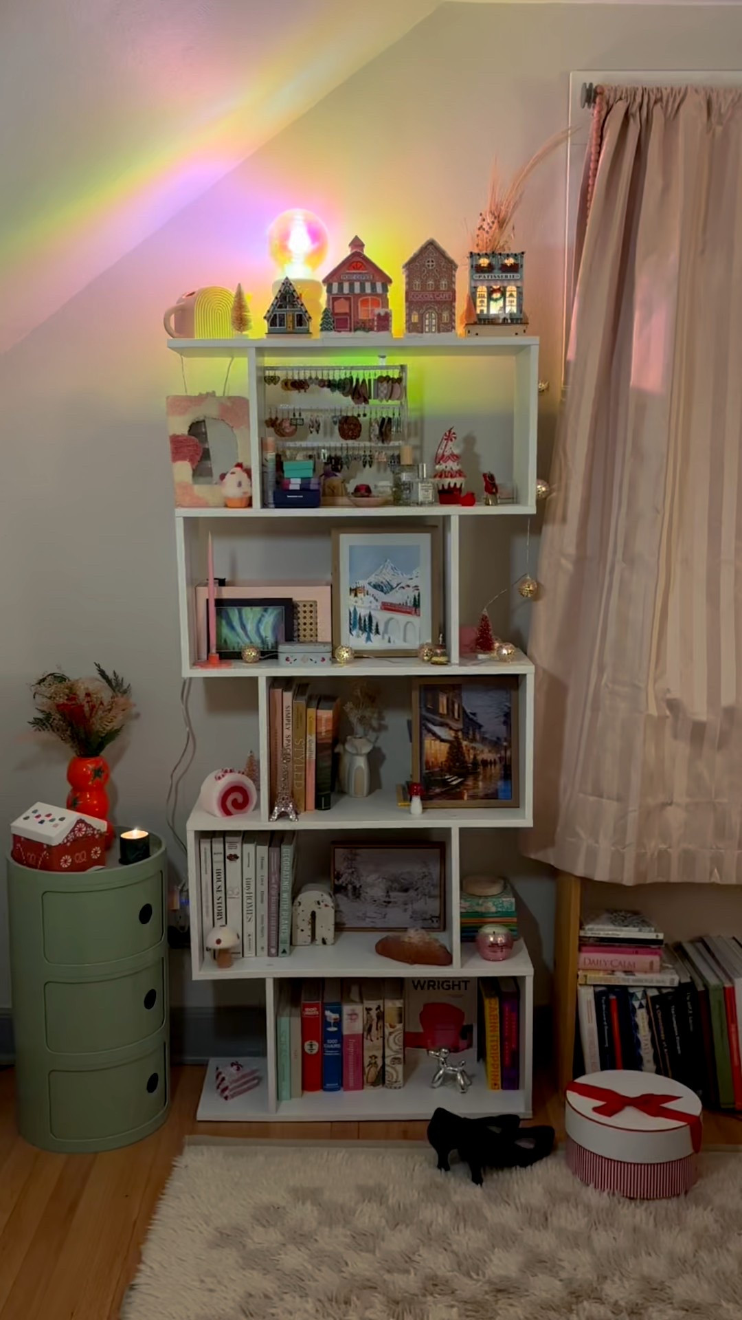 I love styling my bookshelf for Christmas! I have been super happy with this bookshelf! Affordable winter art, shelf styling, bedroom design ideas. #homedecor #bedroom 

#LTKHome #LTKHoliday #LTKSeasonal