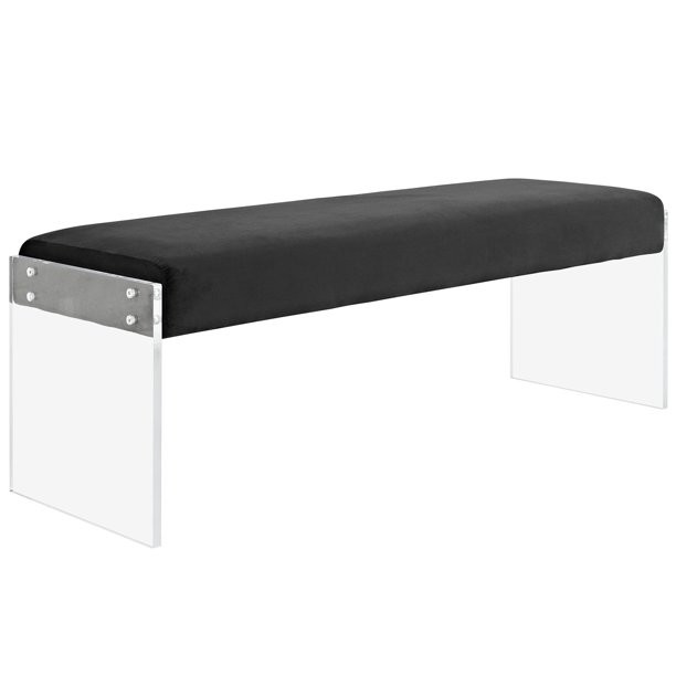 Modern Contemporary Urban Design Bedroom Living Room Bench, Black, Fabric Velvet - Walmart.com | Walmart (US)