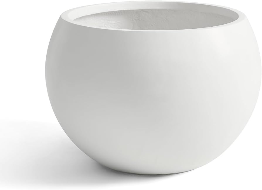Fiberstone Sphere Planter, 15.8" Dia Round Flower Pot with Drainage Hole and Removable Plug, Plan... | Amazon (US)