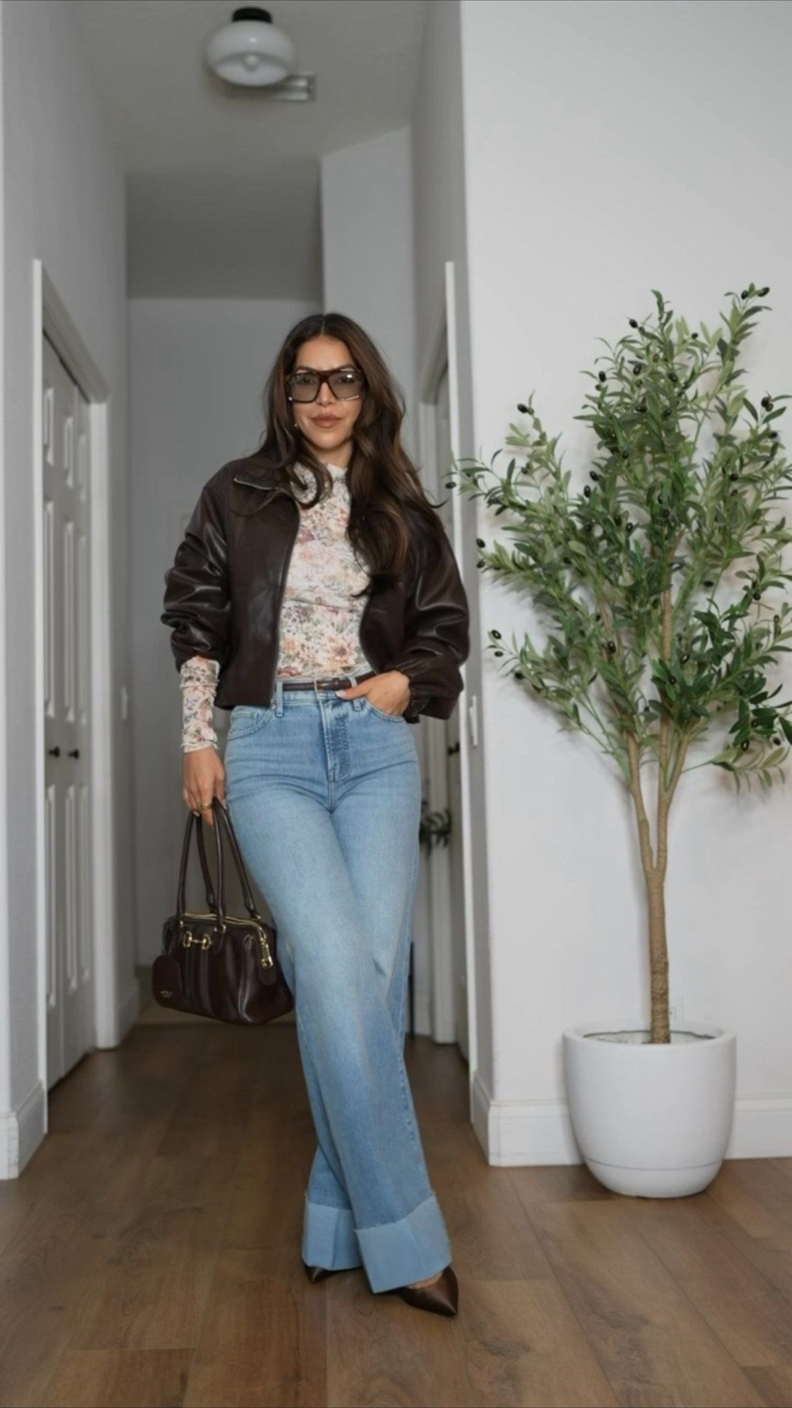 Early fall outfit idea with light wash jeans!

I love these Express jeans. Styled them with a long sleeve floral top and chocolate brown leather jacket.

Cuffed jeans, leather jacket, express outfits, fall outfit ideas, casual style

#LTKgrwm #LTKSaleAlert #LTKSeasonal
