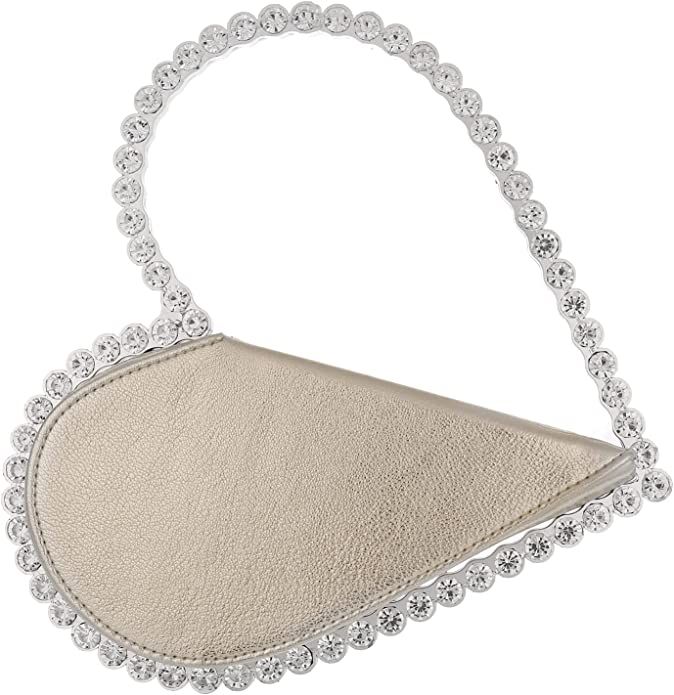 Women's Evening Clutch Bag, Heart Shape Rhinestone Diamond Clutch Purse Wedding Party Purse Handb... | Amazon (US)