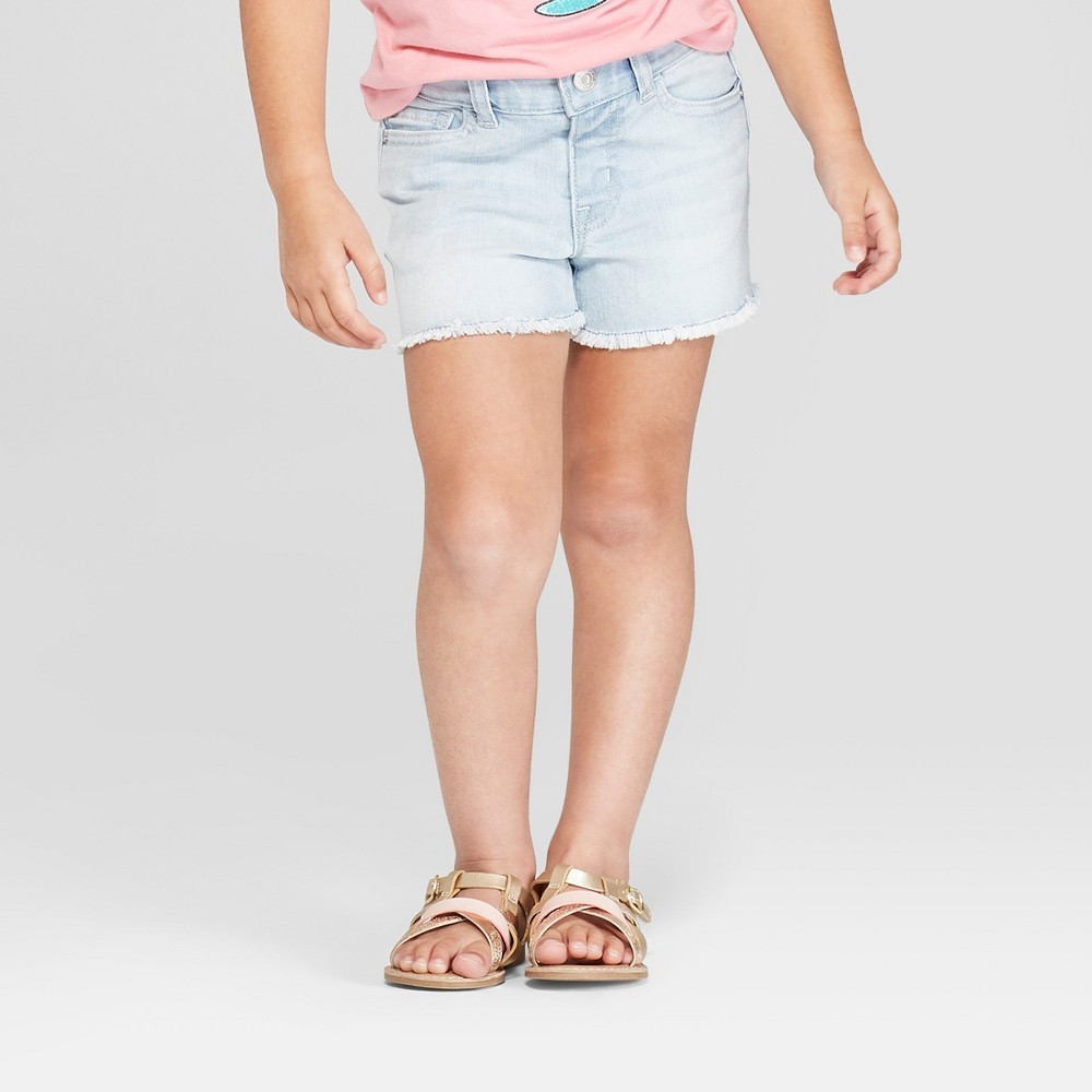 Toddler Girls' Release Hem Denim Shorts - Cat & Jack Light Blue 4T | Target