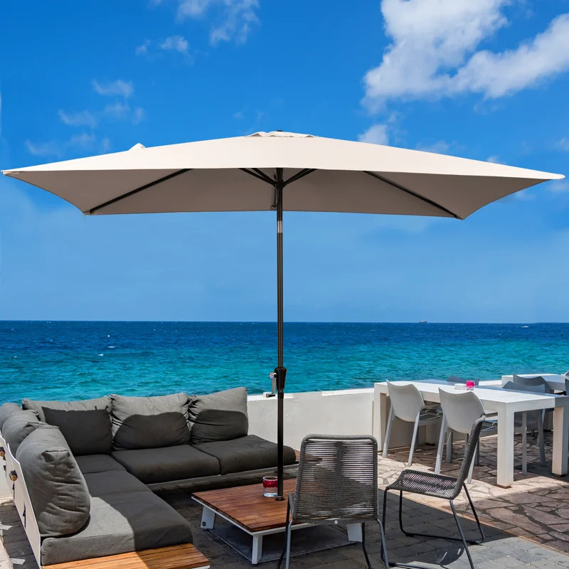 Le 10' x 6' 5" Rectangular Tilt Market Umbrella | Wayfair North America
