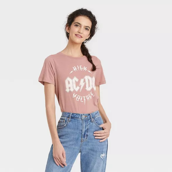 Women's AC/DC High Voltage Short Sleeve Graphic T-Shirt | Target