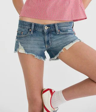 Super Low-Rise Micro Denim Shorts | Aeropostale