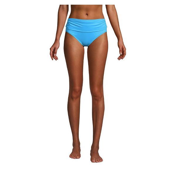 Lands' End Women's Chlorine Resistant Fold Over Mid Waist Bikini Bottoms | Target