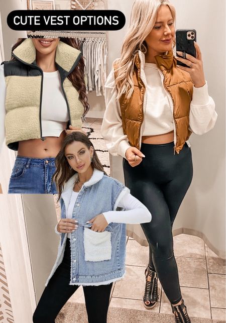 Vest options for the winter and holiday season! I love the crop styles and over sized vest options. 

#LTKfindsunder50 #LTKstyletip #LTKSeasonal