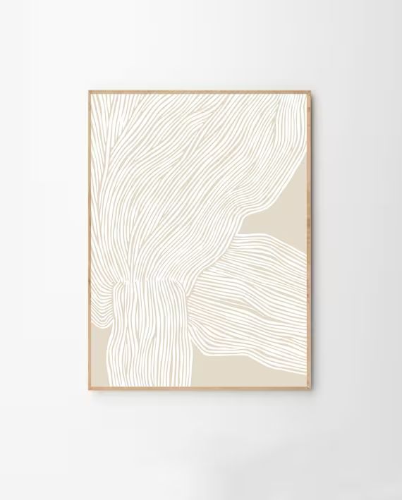 Beige Abstract Printable Wall Art  Neutral Modern Home Décor | Etsy | Etsy (US)