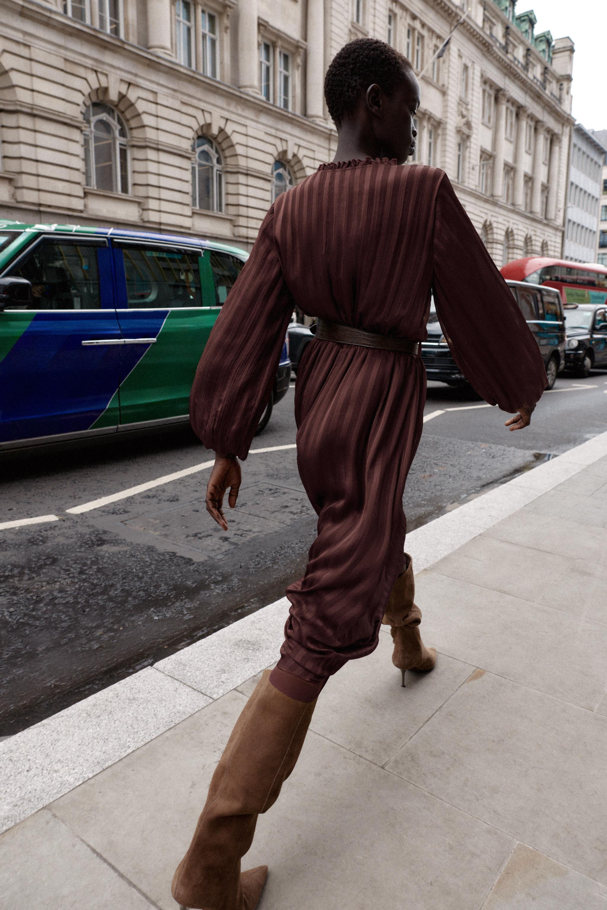 MIDI DRESS WITH BELT | Zara US