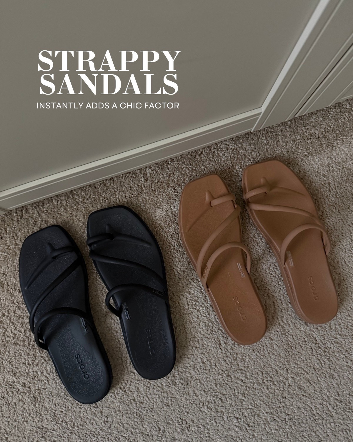 crocs miami toe loop sandals -- lightweight + comfy for all-day wear, have decent padding 

i find most strappy sandals to not stay on my narrow feet, but these give me no problems! 

come in a few colors 

 #LTKSeasonal