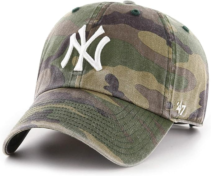 '47 New York Yankees Clean Up Hat Cap Army Camo/White | Amazon (US)