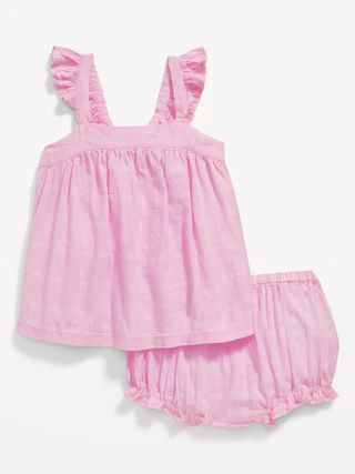 Sleeveless Ruffled Dobby Top and Bloomer Shorts for Baby | Old Navy (CA)