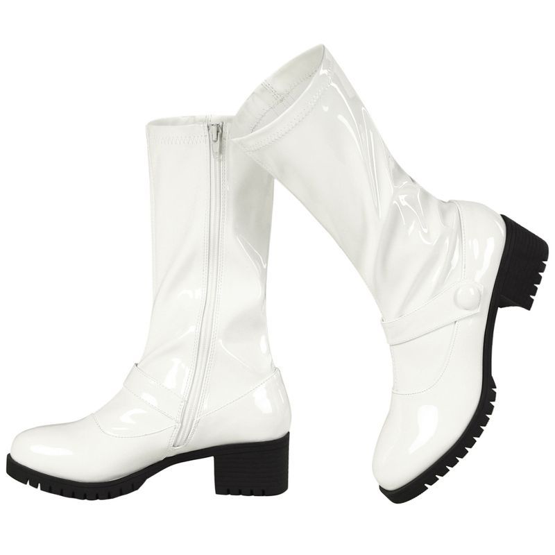 Allegra K Women's Solid Buckle Zipper Chunky Heel Combat Boots | Target