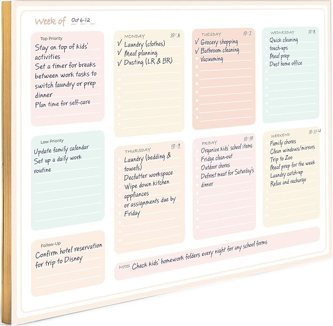 Weekly Planner Notepad - Weekly To Do List Notepad with 52 Tear-Off Sheets - Soft Pastel Weekly P... | Amazon (US)