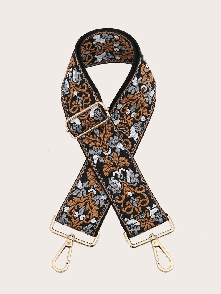 Geometric Embroidered Detail Colorblock Strap | SHEIN