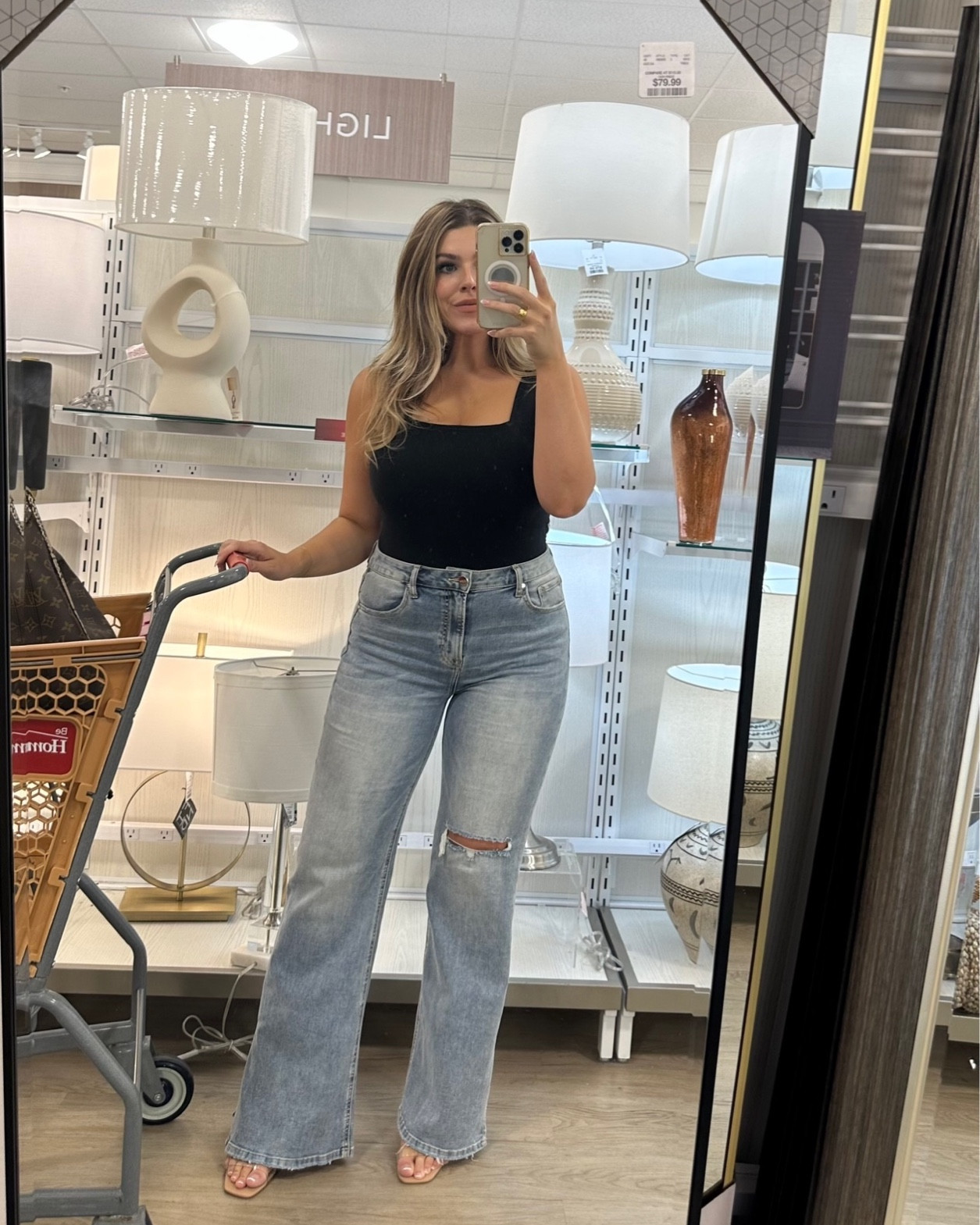 Linked dupes, VICI finds, black bodysuit, flare jeans

#LTKfindsunder100 #LTKworkwear #LTKfindsunder50