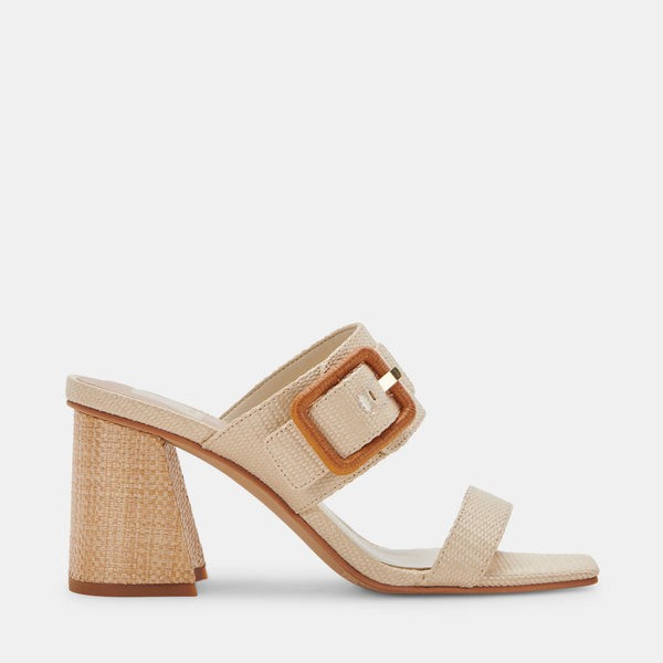 POSY HEELS IN NATURAL RAFFIA | DolceVita.com