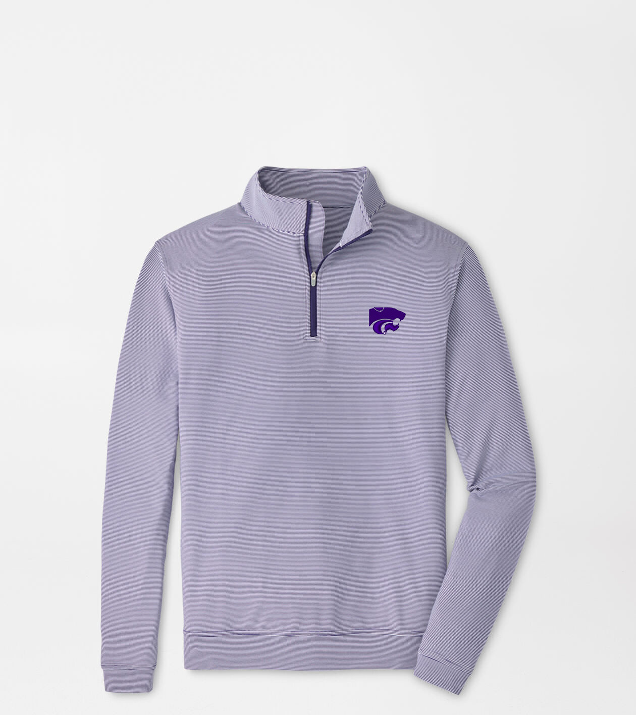 Kansas State Game Day Perth Sugar Stripe Performance Quarter-Zip | Peter Millar