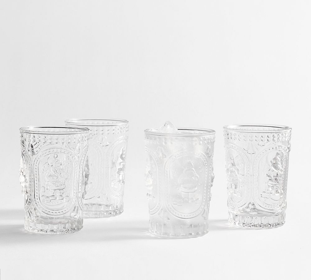 Santa Embossed Cocktail Glasses | Pottery Barn (US)