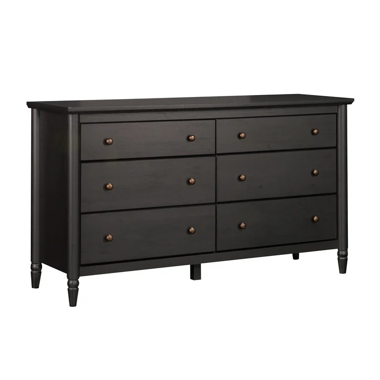 My Texas House Monroe 6-Drawer Dresser, Raven Black Oak Finish | Walmart (US)
