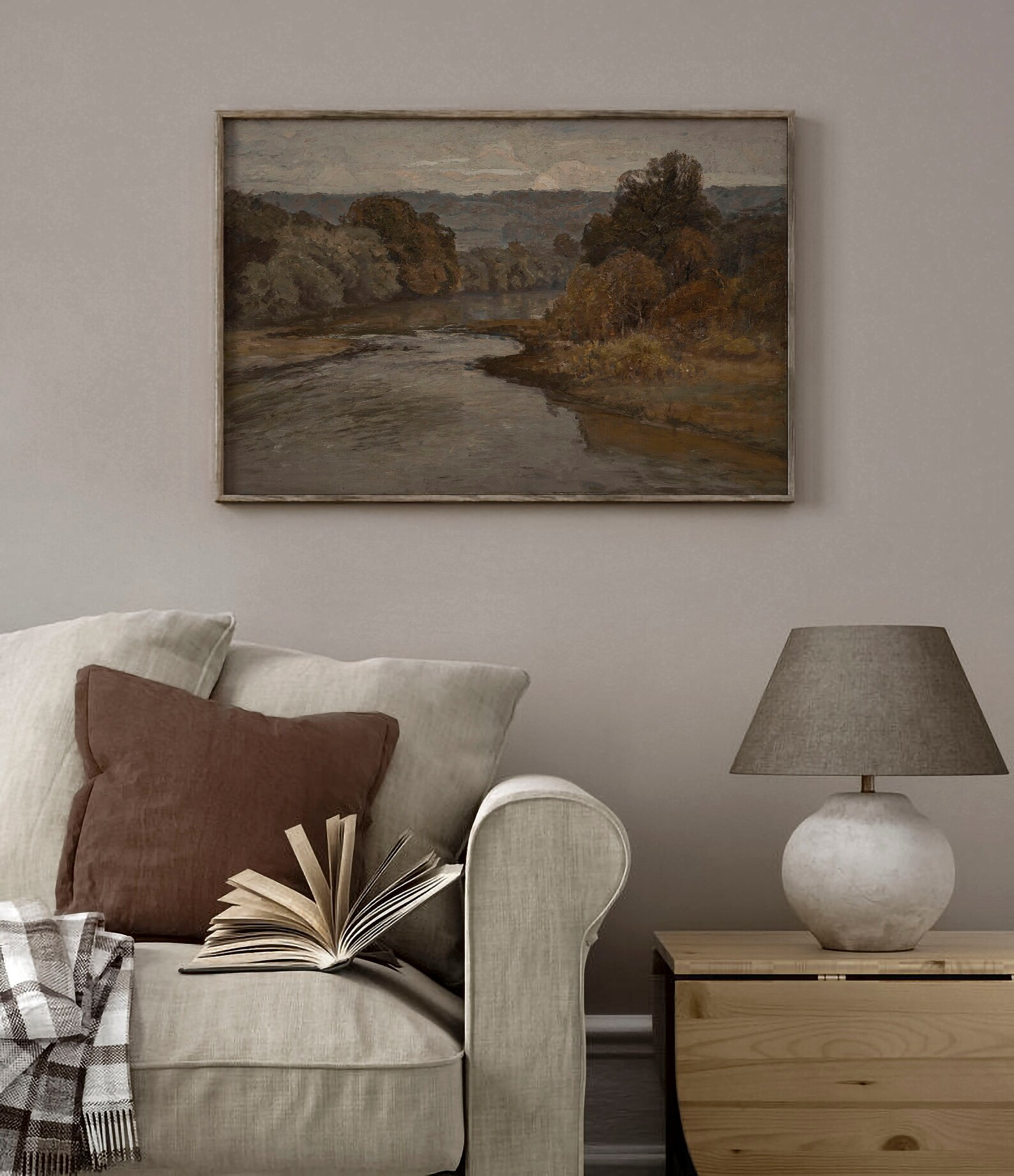 Vintage Moody Neutral Landscape PRINTABLE / Rustic Scenery Art - Etsy | Etsy (US)