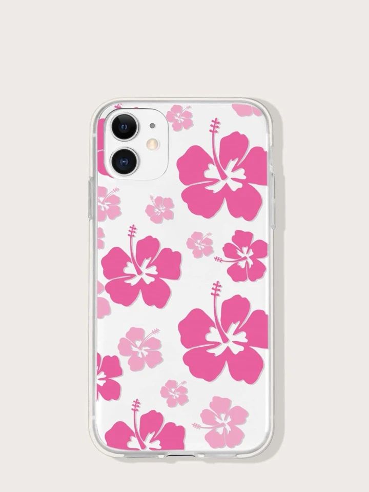 1pc Colorful Painted Flower Printed Phone Case Compatible With iPhone/samsung | SHEIN