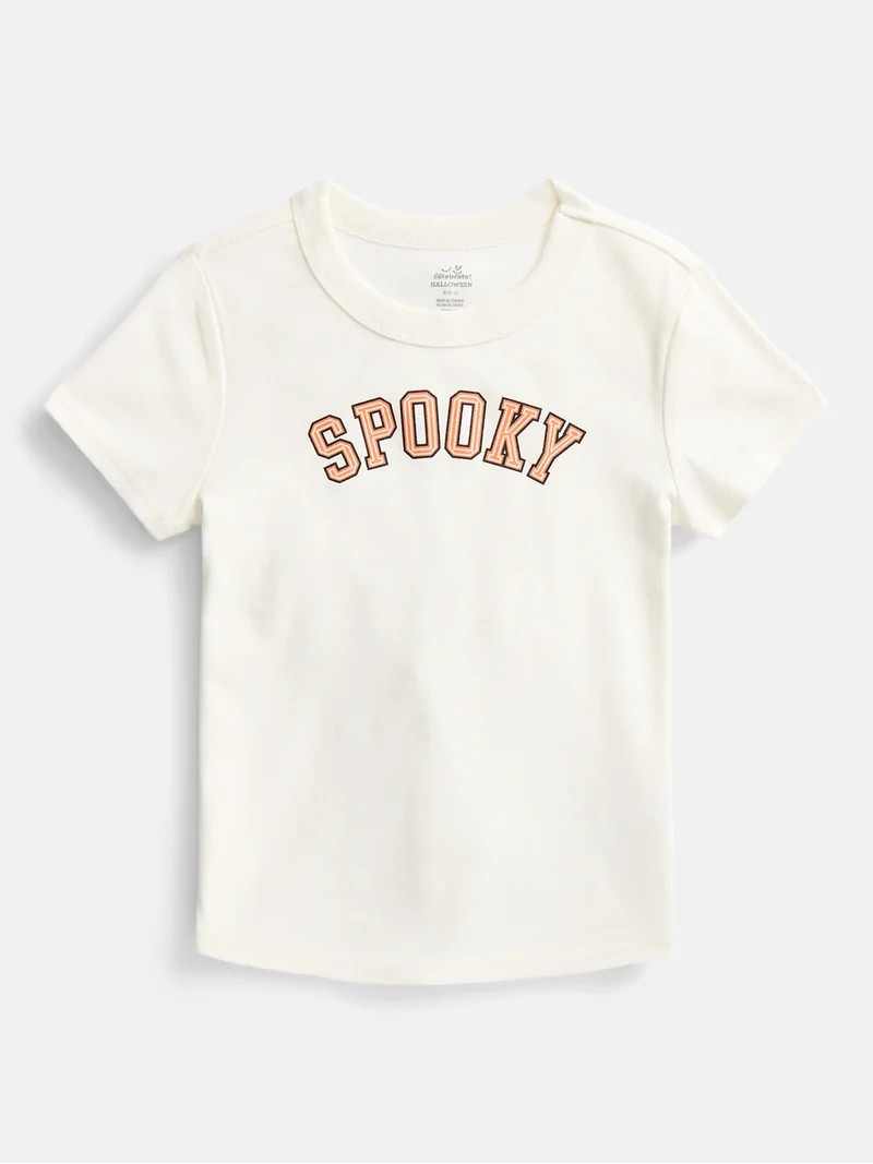 Halloween Girls Graphic Tee with Short Sleeves from Way to Celebrate, Sizes 4-18 & Husky | Walmart (US)