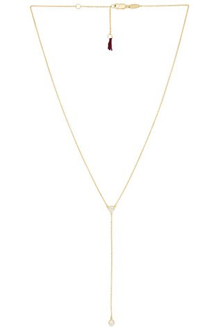 SHASHI Solitaire Lariat Necklace in Gold from Revolve.com | Revolve Clothing (Global)