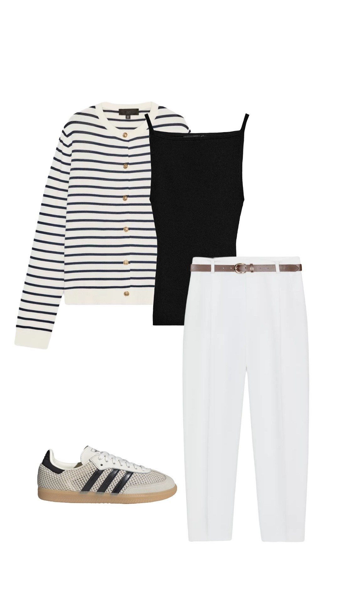 Monochrome outfit idea for spring 🤍
tailored trousers, striped cardigan 

#LTKWorkwear #LTKSeasonal