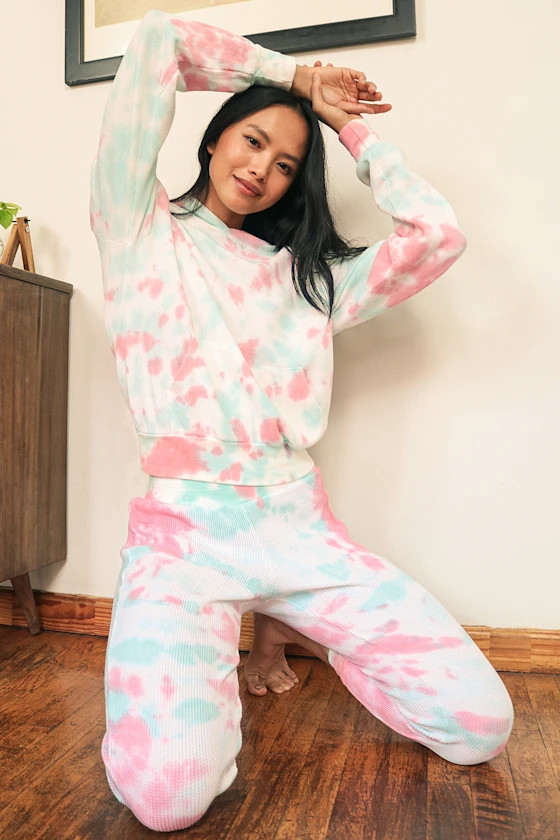 Jeanie Blue Multi Tie-Dye Hoodie | Lulus (US)